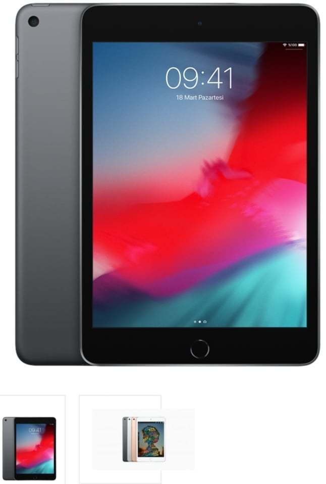 İPAD MİNİ 7.9 inç retina ekran 256 GB WİFİ  uzay grisi, gümüş, altın renklerde, A12 Bionic çip Bluetooth klavyelerle uyumluluk, Apple pencil (1.nesil) ile uyumluluk.