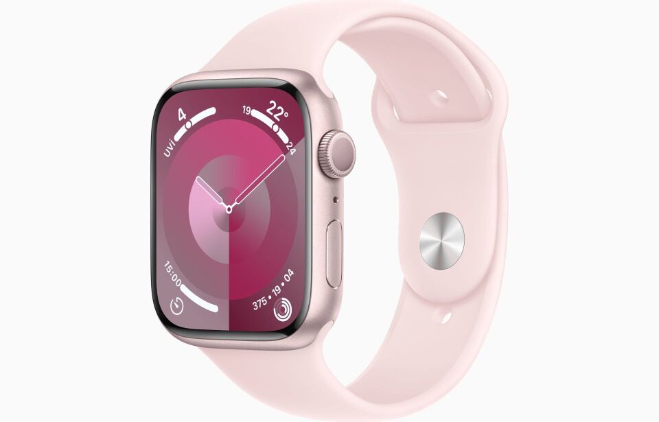 Apple Watch Series 9 GPS 41mm Pembe Alüminyum Kasa ve Uçuk Pembe Spor Kordon - S/M - MR933TU/A
