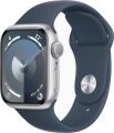Apple Watch Series 9 GPS + Cellular 45mm Gümüş Rengi Alüminyum Kasa ve Fırtına Mavisi Spor Kordon - S/M - MRMG3TU/A
