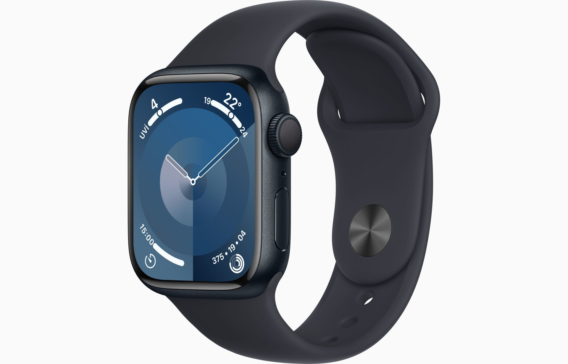 Apple Watch Series 9 GPS 45mm Gece Yarısı Alüminyum Kasa ve Gece Yarısı Spor Kordon - S/M - MR993TU/A