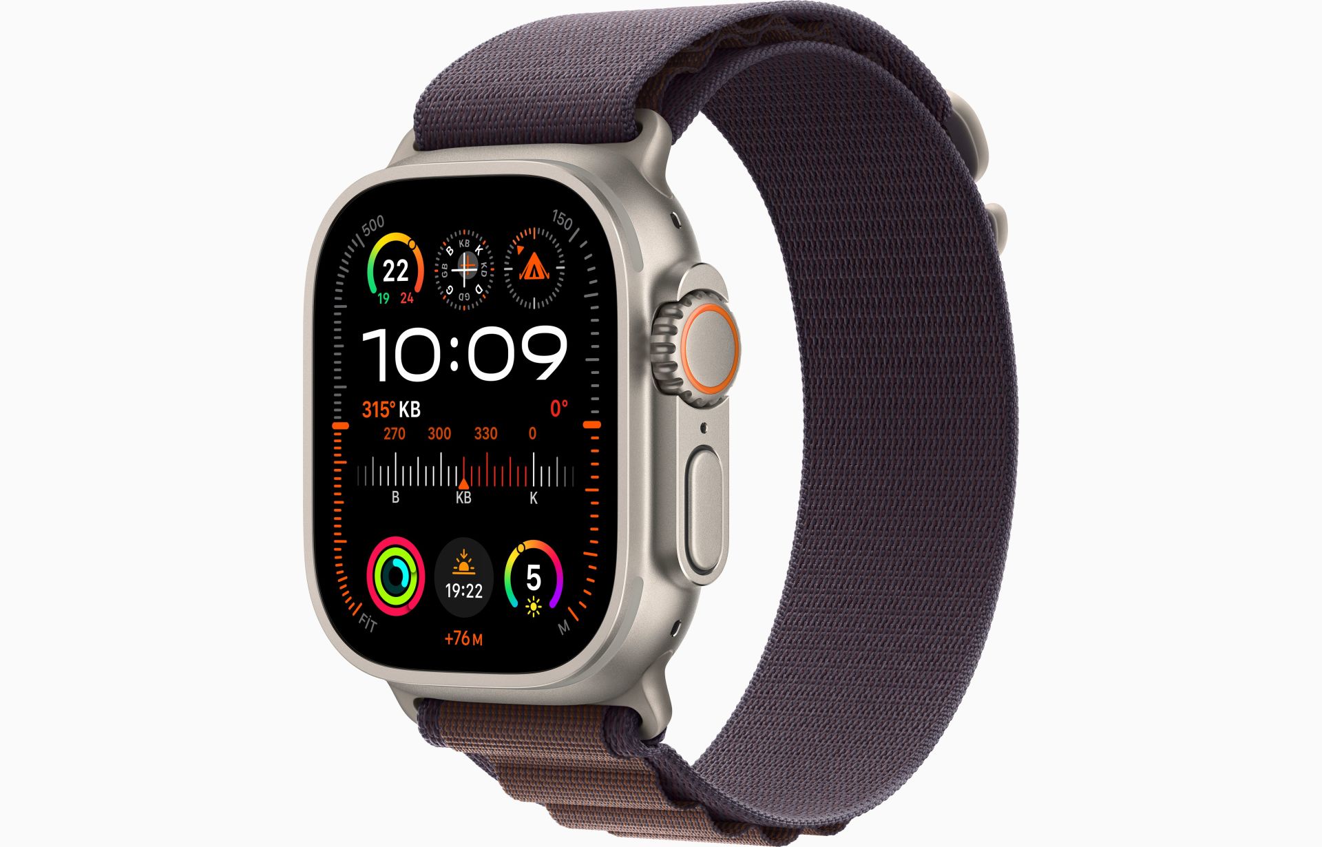 Apple Watch Ultra 2 GPS + Cellular, 49mm Titanyum Kasa ve Indigo Alpine Loop - Orta Boy - MRET3TU/A