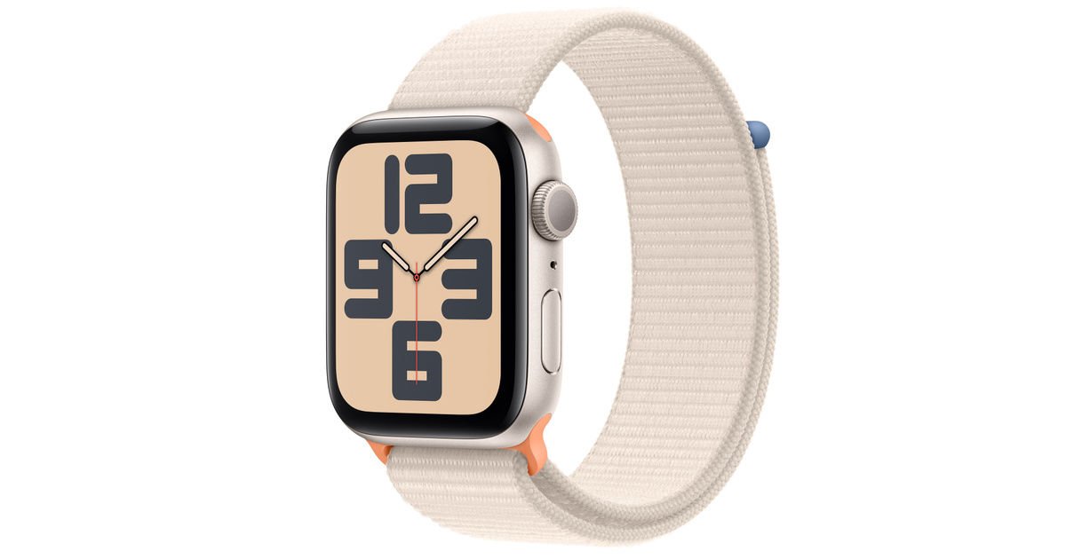 Apple Watch SE GPS 44mm Yıldız Işığı Alüminyum Kasa ve Yıldız Işığı Spor Loop - MRE63TU/A
