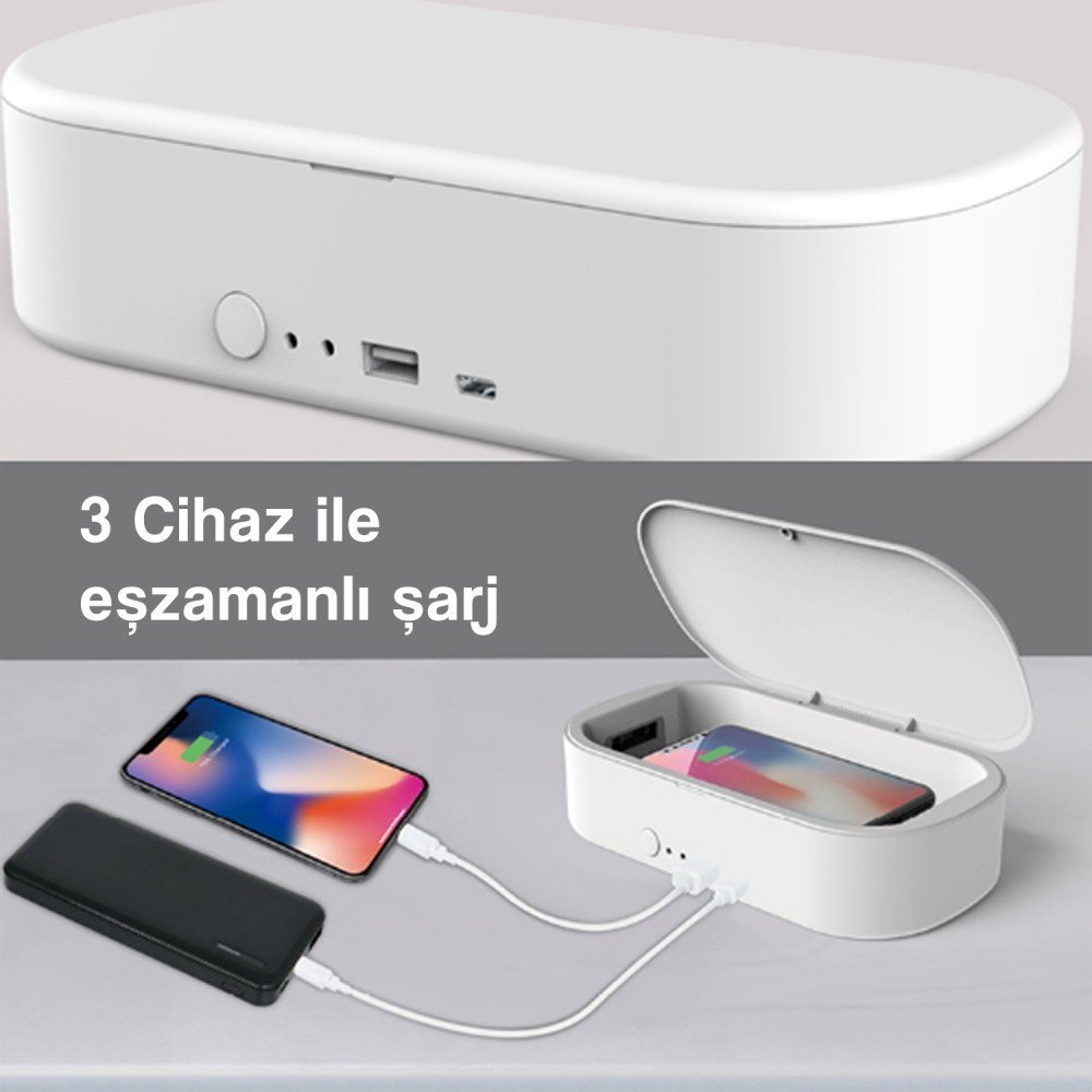 KABLOSUZ ŞARJ VE STERİLİZASYON KUTUSU DEZENFEKTAN CİHAZI MASKE STERİLİZASYONU