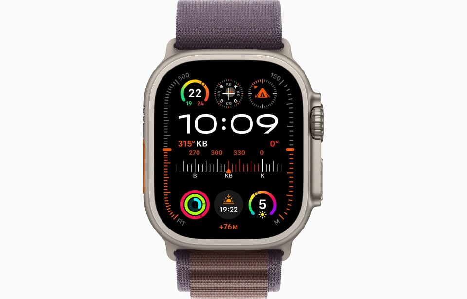 Apple Watch Ultra 2 GPS + Cellular, 49mm Titanyum Kasa ve Indigo Alpine Loop - Büyük Boy - MREW3TU/A