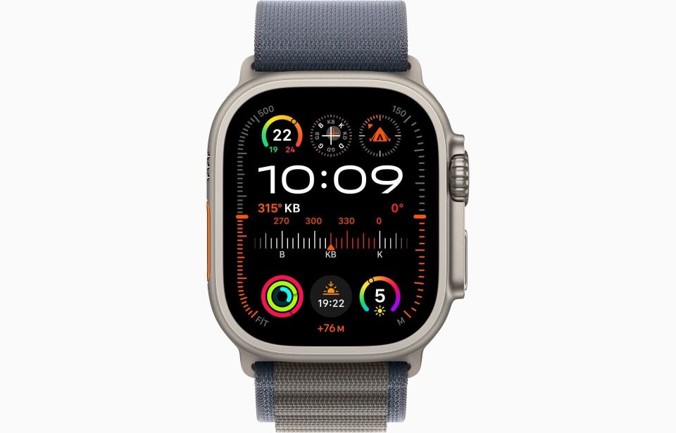 Apple Watch Ultra 2 GPS + Cellular, 49mm Titanyum Kasa ve Mavi Alpine Loop - Orta Boy - MREP3TU/A