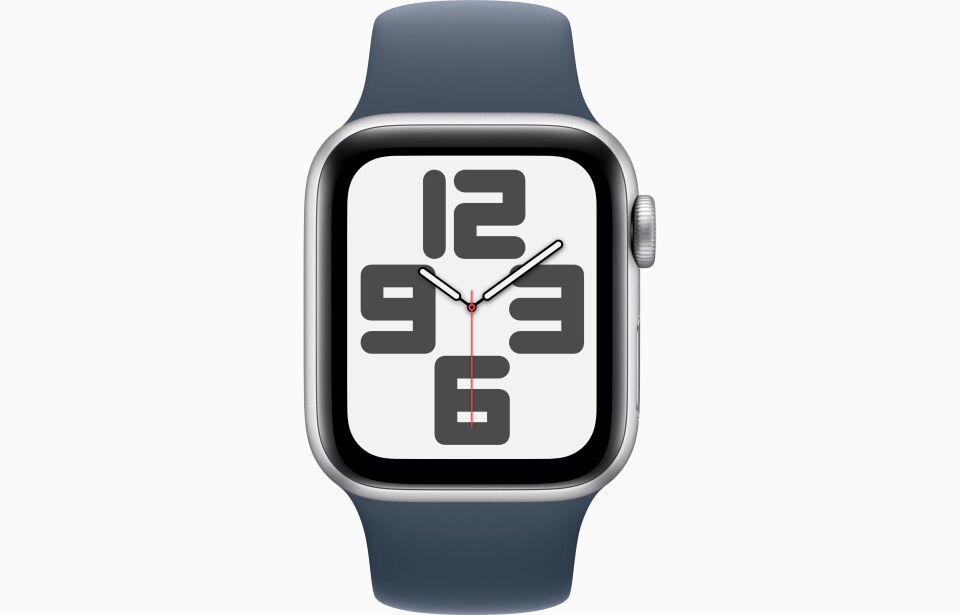Apple Watch SE GPS 40mm Gümüş Rengi Alüminyum Kasa ve Fırtına Mavisi Spor Kordon - M/L - MRE23TU/A