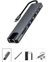 Buff Type C USB 8 in 1 Hub Çoklayıcı Adaptör