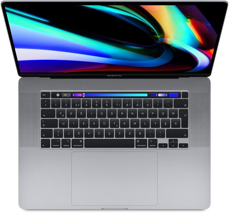 Macbook Pro 16” Apple İntel i7  8 GB 1 TB SSD Uzay Grisi •	2.6 GHz 6 çekirdekli 9. nesil Intel Core i7 işlemci, 4.5 GHz’e kadar Turbo Boost •	16 GB 2666 MHz DDR4 bellek •	8 GB HBM2 belleğe sahip AMD Radeon Pro 5600M •	1 TB SSD depolama •	True Tone özelliğ