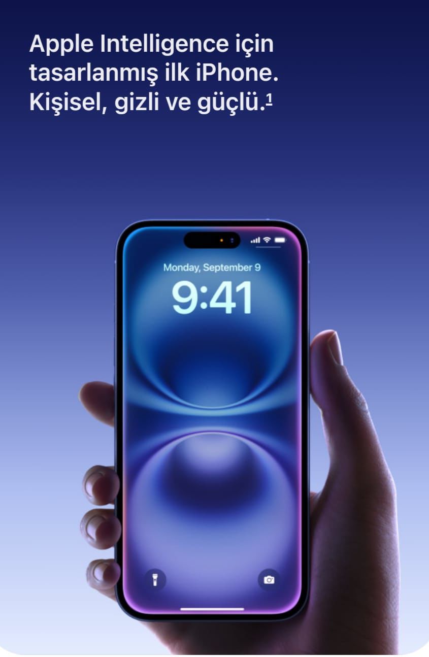 iPhone 16 A18 cip 6.1 inç 512 gb laciverttaş