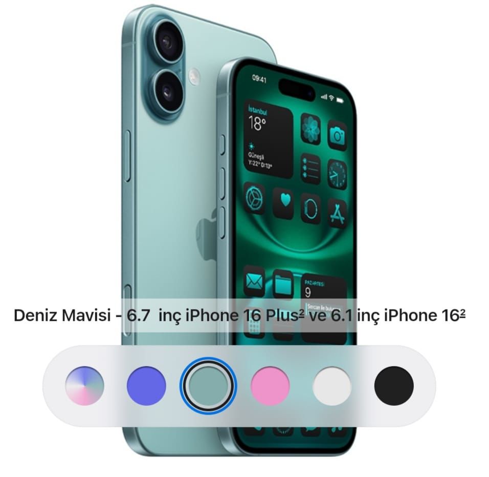 iPhone 16 Plus A18 cip 6.7 inç 128 gb denizmavisi