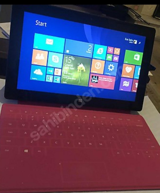 Microsoft Surface 32 GB Windows RT 8.1 Surface tablet PC  Hiç kullanılmadı İlave klavyesi var Kutusu, Şarj kablosu