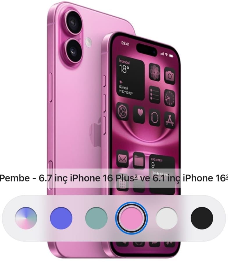 iPhone 16 Plus A18 cip 6.7 inç 128 gb pembe