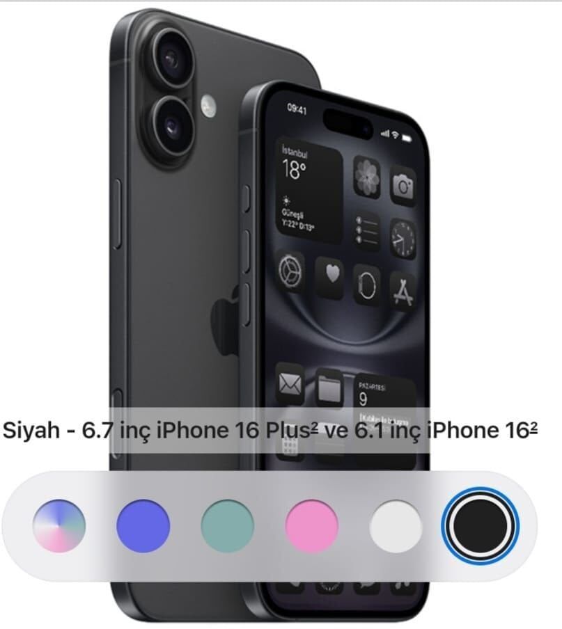 iPhone 16 Plus A18 cip 6.7 inç 256 gb siyah