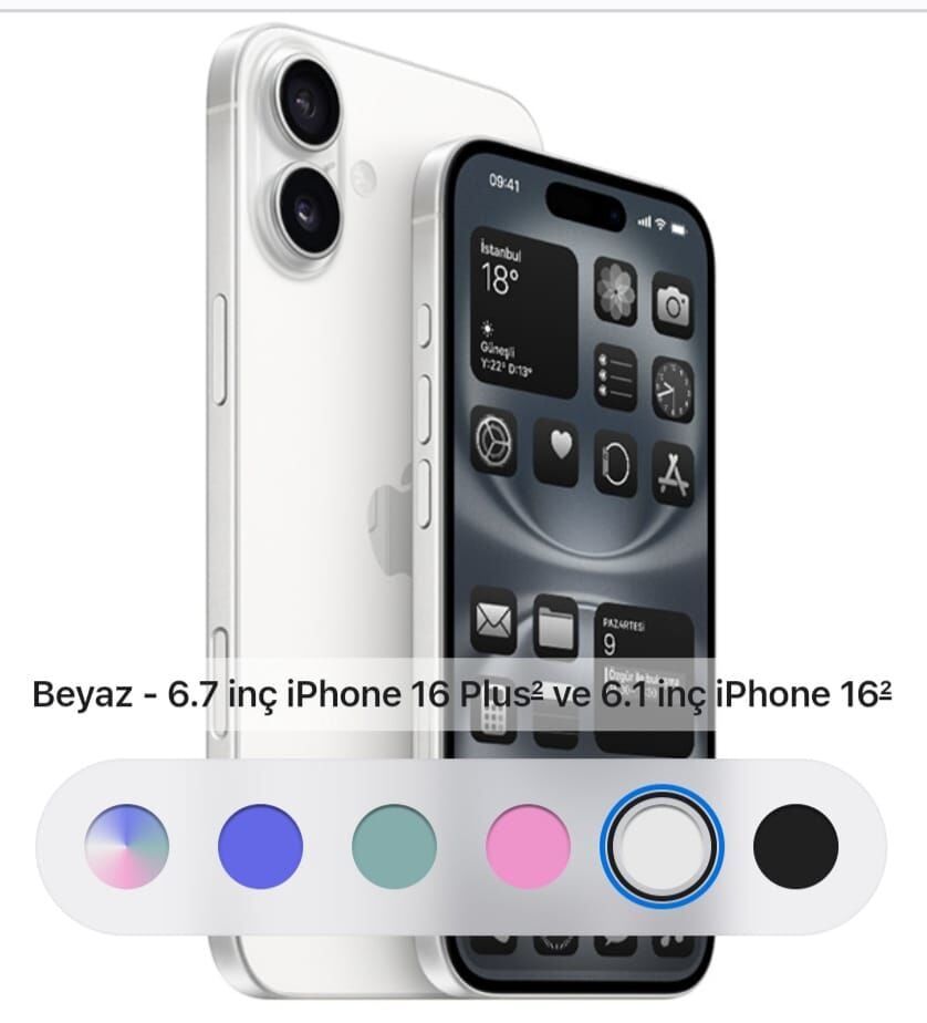 iPhone 16 Plus A18 cip 6.7 inç 256 gb beyaz