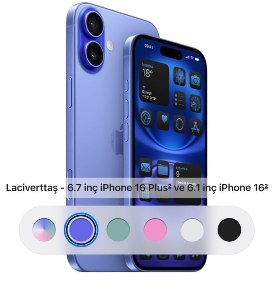 iPhone 16 Plus A18 cip 6.7 inç 512 gb laciverttaş