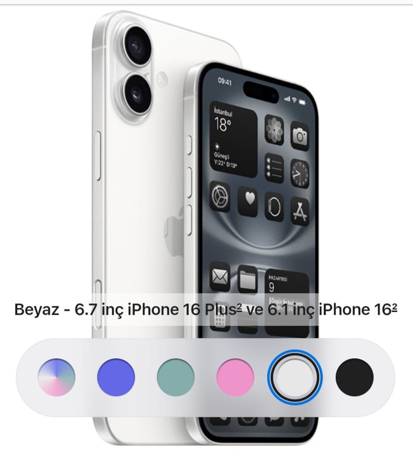 iPhone 16 Plus A18 cip 6.7 inç 512 gb beyaz
