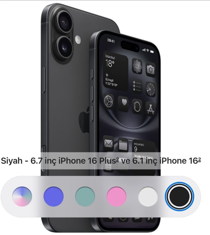 iPhone 16 Plus A18 cip 6.7 inç 512 gb siyah