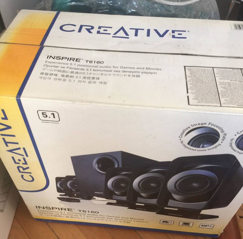 2.el Creative inspire T6160 5+1 Speaker Hoparlör Sistemleri‎ Çok Temiz Kutulu Sıfır Gibi