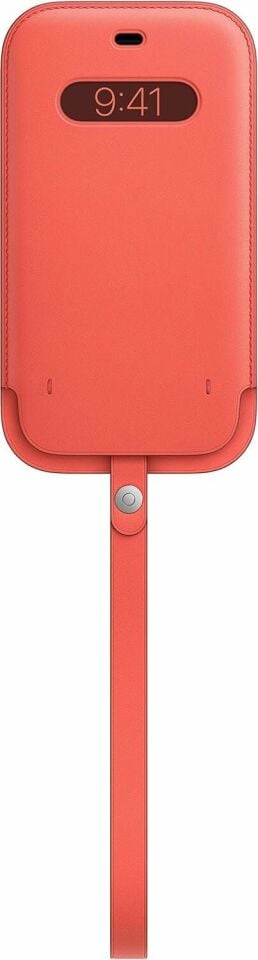iPhone 12 | 12 Pro için MagSafe özellikli Deri Zarf Kılıf - Pembe Greyfurt