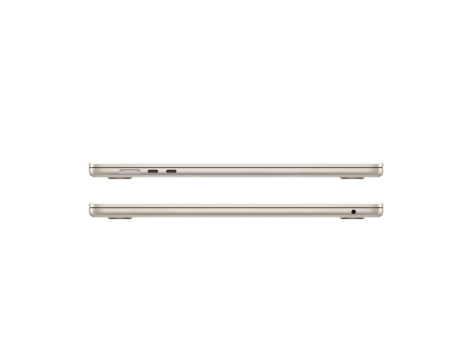 Macbook Air 15'' 24 gb 512 gb yıldız ışığı   8 çekirdekli CPU’ya, 10 çekirdekli GPU’ya ve 16 çekirdekli Neural Engine’a sahip Apple M2 çip 24 GB birleşik bellek 512 gb  SSD depolama True Tone özelliğine sahip 15.3 inç Liquid Retina ekran³ 1080p FaceTime H