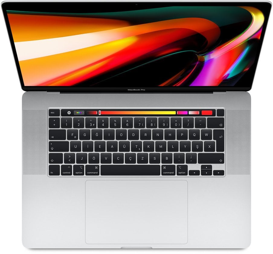 16 inç MacBook Pro’nuzu kişiselleştirin - Gümüş ve Uzay Grisi 2.4 GHz 8 çekirdekli 9. nesil Intel Core i9 işlemci, 5.0 GHz’e kadar Turbo Boost 16 GB 2666 MHz DDR4 bellek 8 GB GDDR6 belleğe sahip AMD Radeon Pro 5500M 512 GB SSD depolama True Tone özelliğin