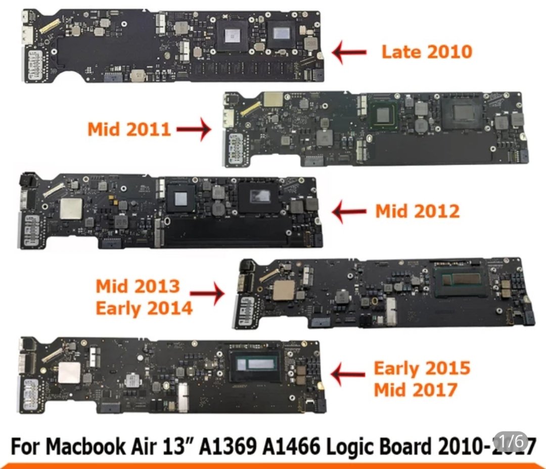 Macbook Air 11 ''için A1370 A1465  i5, 1.6ghz 2GB anakart yıl 2011