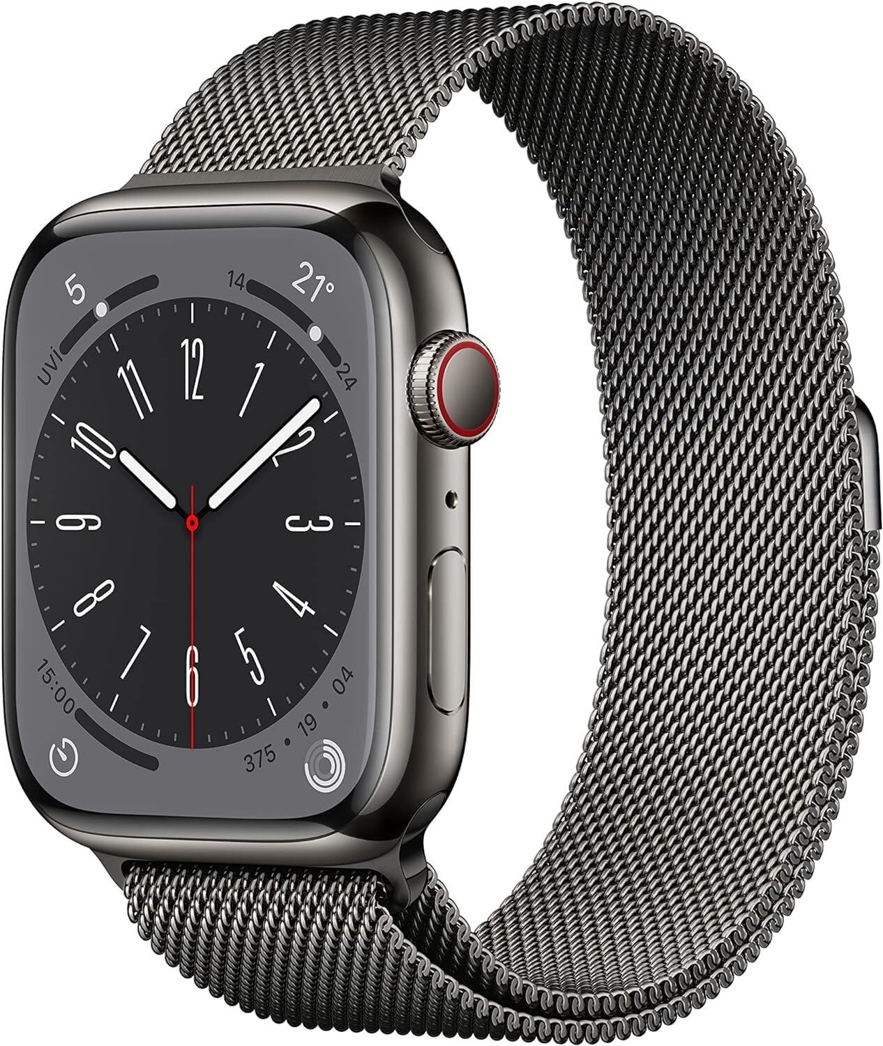Apple Watch Series 8 GPS + Cellular 41mm Grafit Paslanmaz Çelik Kasa