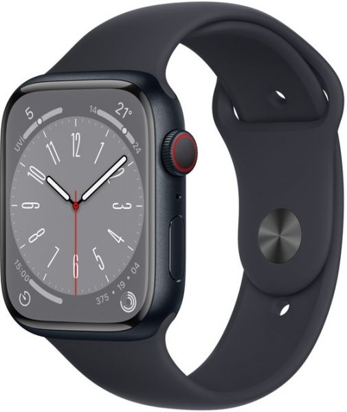 Apple Watch Series 8 GPS + Cellular 45mm Gece Yarısı Alüminyum Kasa