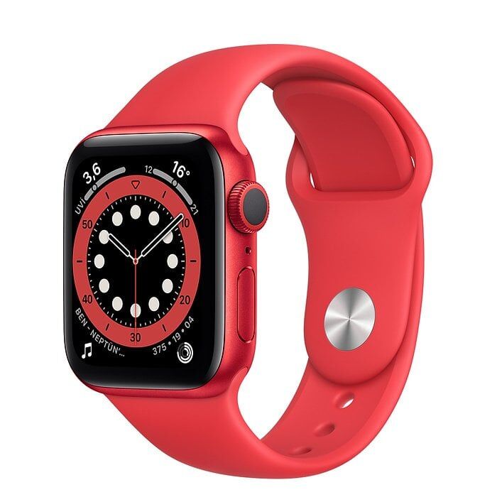 Apple Watch (PRODUCT)RED ve MAVİ  40 mm.  Alüminyum Kasa ve Spor Kordon 3.799,00 TL Hafif özellikteki alüminyum kasa, uzay endüstrisi standartlarında %100 geri dönüştürülmüş bir alaşımdan üretiliyor.  İnovatif bir pim mekanizmasına sahip olan Spor Kordon,
