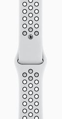 Apple Watch Nike saf platin  ve antrasit siyah, 6.seri, 40 mm. Alüminyum Kasa ve Nike Spor Kordon Hafif özellikteki alüminyum kasa, uzay endüstrisi standartlarında %100 geri dönüştürülmüş bir alaşımdan üretiliyor.  Nike Spor Kordon, dayanıklı ve yüksek pe