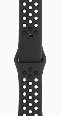 Apple Watch Nike saf platin  ve antrasit siyah, 6.seri, 44 mm. Alüminyum Kasa ve Nike Spor Kordon Hafif özellikteki alüminyum kasa, uzay endüstrisi standartlarında %100 geri dönüştürülmüş bir alaşımdan üretiliyor.  Nike Spor Kordon, dayanıklı ve yüksek pe